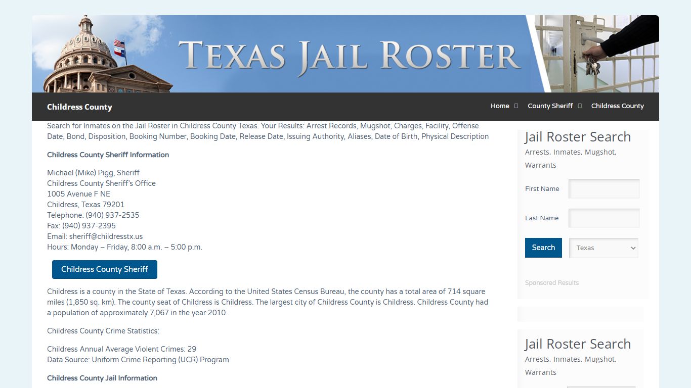 Childress County | Jail Roster Search