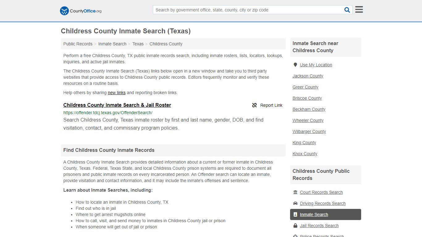 Inmate Search - Childress County, TX (Inmate Rosters ...