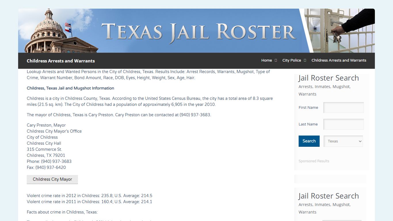 Childress Arrests and Warrants | Jail Roster Search